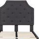 Dark Gray,Twin |#| Twin Size Arched Tufted Upholstered Platform Bed in Dark Gray Fabric