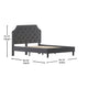 Dark Gray,Queen |#| Queen Size Arched Tufted Upholstered Platform Bed in Dark Gray Fabric