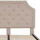 Beige,Full |#| Full Size Arched Tufted Upholstered Platform Bed in Beige Fabric