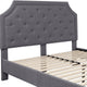 Light Gray,Queen |#| Queen Size Arched Tufted Upholstered Platform Bed in Light Gray Fabric