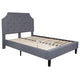 Light Gray,Full |#| Full Size Arched Tufted Upholstered Platform Bed in Light Gray Fabric