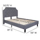 Light Gray,Full |#| Full Size Arched Tufted Upholstered Platform Bed in Light Gray Fabric