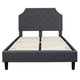 Dark Gray,Full |#| Full Size Arched Tufted Upholstered Platform Bed in Dark Gray Fabric