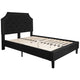 Black,Full |#| Full Size Arched Tufted Upholstered Platform Bed in Black Fabric