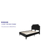 Black,Full |#| Full Size Arched Tufted Upholstered Platform Bed in Black Fabric