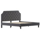 Dark Gray,King |#| King Size Arched Tufted Upholstered Platform Bed in Dark Gray Fabric