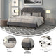 Dark Gray,King |#| King Size Arched Tufted Upholstered Platform Bed in Dark Gray Fabric