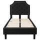 Black,Twin |#| Twin Size Arched Tufted Upholstered Platform Bed in Black Fabric