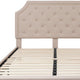 Beige,Queen |#| Queen Size Arched Tufted Upholstered Platform Bed in Beige Fabric