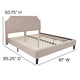 Beige,King |#| King Size Arched Tufted Upholstered Platform Bed in Beige Fabric