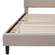 Beige,King |#| King Size Arched Tufted Upholstered Platform Bed in Beige Fabric