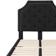 Black,Twin |#| Twin Size Arched Tufted Upholstered Platform Bed in Black Fabric