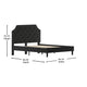 Black,Queen |#| Queen Size Arched Tufted Upholstered Platform Bed in Black Fabric