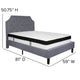 Light Gray,Full |#| Full Size Arched Tufted Lt Gray Fabric Platform Bed with Memory Foam Mattress