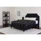 Black,Twin |#| Twin Size Arched Tufted Black Fabric Platform Bed with Memory Foam Mattress