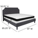 Dark Gray,King |#| King Size Arched Tufted Dark Gray Fabric Platform Bed with Memory Foam Mattress