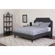 Dark Gray,Queen |#| Queen Size Arched Tufted Dark Gray Fabric Platform Bed with Memory Foam Mattress