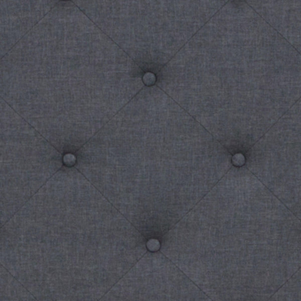 Black,Full |#| Full Size Arched Tufted Black Fabric Platform Bed with Memory Foam Mattress