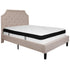 Brighton Arched Tufted Upholstered Platform Bed and Memory Foam Pocket Spring Mattress