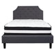 Dark Gray,Full |#| Full Size Arched Tufted Dk Gray Fabric Platform Bed with Pocket Spring Mattress