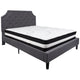 Dark Gray,Queen |#| Queen Size Arched Tufted Dk Gray Fabric Platform Bed with Pocket Spring Mattress