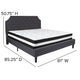 Dark Gray,King |#| King Size Arched Tufted Dk Gray Fabric Platform Bed with Pocket Spring Mattress