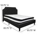 Black,Queen |#| Queen Size Arched Tufted Black Fabric Platform Bed with Pocket Spring Mattress