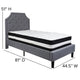 Light Gray,Twin |#| Twin Size Arched Tufted Lt Gray Fabric Platform Bed with Pocket Spring Mattress