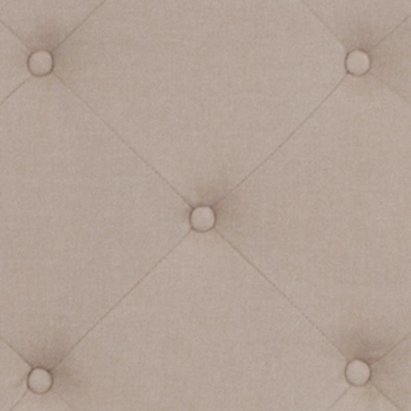 Beige,Full |#| Full Size Arched Tufted Beige Fabric Platform Bed with Pocket Spring Mattress