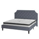 Light Gray,King |#| King Tufted Platform Bed in Light Gray Fabric with 10in. Pocket Spring Mattress