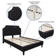 Black,Queen |#| Queen Tufted Platform Bed in Black Fabric with 10 Inch Pocket Spring Mattress