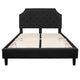 Black,Queen |#| Queen Tufted Platform Bed in Black Fabric with 10 Inch Pocket Spring Mattress