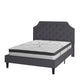 Dark Gray,Queen |#| Queen Tufted Platform Bed in Dark Gray Fabric with 10in. Pocket Spring Mattress