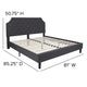 Dark Gray,King |#| King Tufted Platform Bed in Dark Gray Fabric with 10 Inch Pocket Spring Mattress