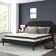 Black,King |#| King Tufted Platform Bed in Black Fabric with 10 Inch Pocket Spring Mattress