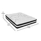 Black,Full |#| Full Tufted Platform Bed in Black Fabric with 10 Inch Pocket Spring Mattress