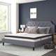 Light Gray,King |#| King Tufted Platform Bed in Light Gray Fabric with 10in. Pocket Spring Mattress