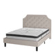 Beige,Queen |#| Queen Tufted Platform Bed in Beige Fabric with 10 Inch Pocket Spring Mattress