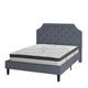 Light Gray,Queen |#| Queen Tufted Platform Bed in Light Gray Fabric with 10in. Pocket Spring Mattress