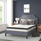 Light Gray,Full |#| Full Tufted Platform Bed in Light Gray Fabric with 10in. Pocket Spring Mattress