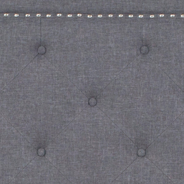 Dark Gray,Twin |#| Twin Tufted Platform Bed in Dark Gray Fabric with 10 Inch Pocket Spring Mattress