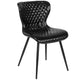 Black Vinyl |#| Contemporary Upholstered Chair in Black Vinyl