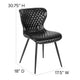 Black Vinyl |#| Contemporary Upholstered Chair in Black Vinyl