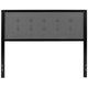 Dark Gray,Queen |#| Queen Size Upholstered Metal Panel Headboard in Tufted Dark Gray Fabric