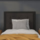 Black,Twin |#| Twin Size Upholstered Metal Panel Headboard in Tufted Black Fabric