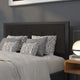 Black,Queen |#| Queen Size Upholstered Metal Panel Headboard in Tufted Black Fabric