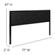 Black,King |#| King Size Upholstered Metal Panel Headboard in Tufted Black Fabric