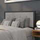 Light Gray,Full |#| Full Size Upholstered Metal Panel Headboard in Tufted Light Gray Fabric