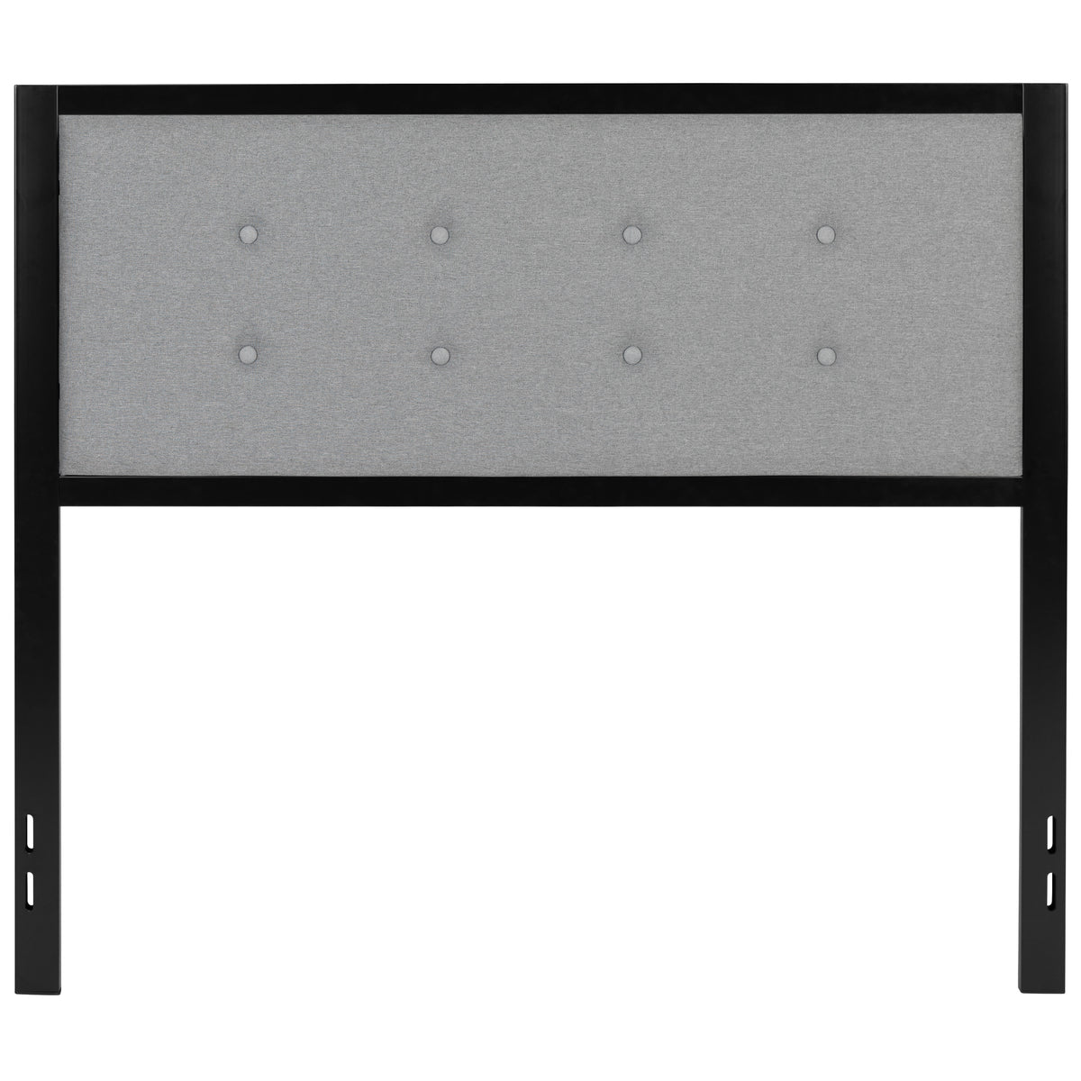 Light Gray,Full |#| Full Size Upholstered Metal Panel Headboard in Tufted Light Gray Fabric