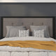 Dark Gray,Full |#| Full Size Upholstered Metal Panel Headboard in Tufted Dark Gray Fabric